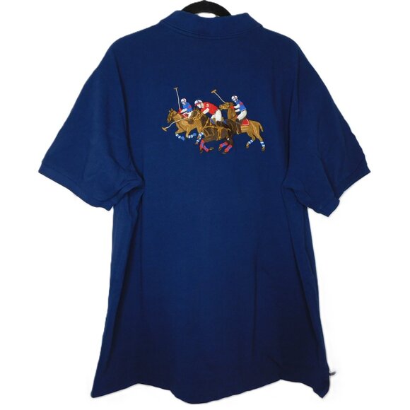 Polo Ralph Lauren Navy Blue Polo with Embroidered Polo Players | GUC | 2XB - Picture 3 of 8